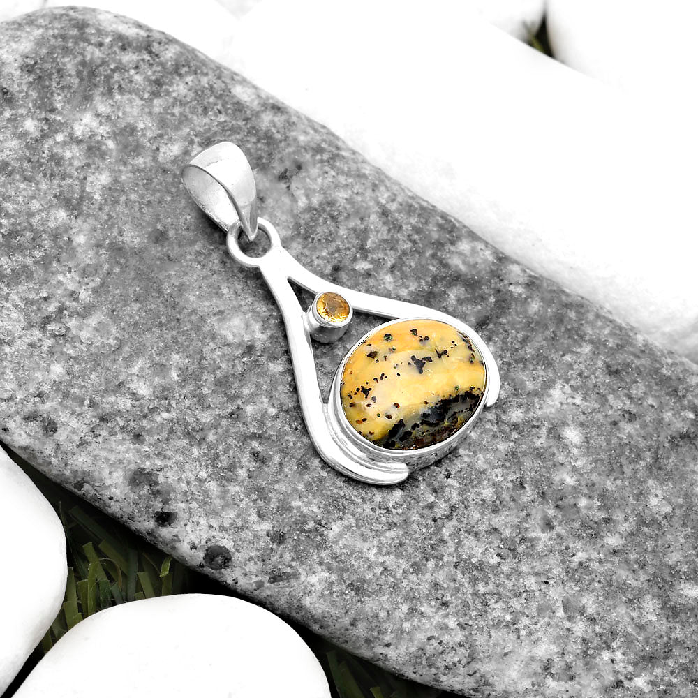 Amethyst Sage Agate Nevada & Citrine Pendant P-1057 SDP119853-1