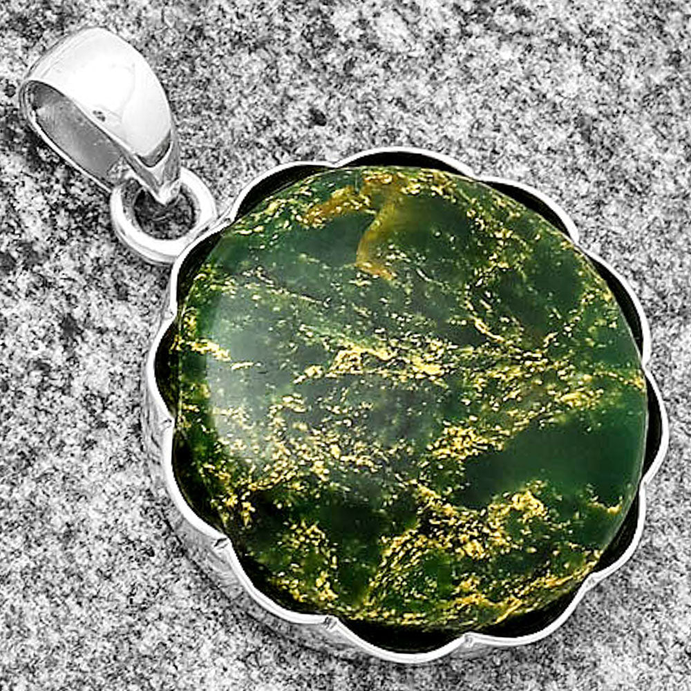 Natural Green Fuchsite Pendant P-1555 SDP132595-2